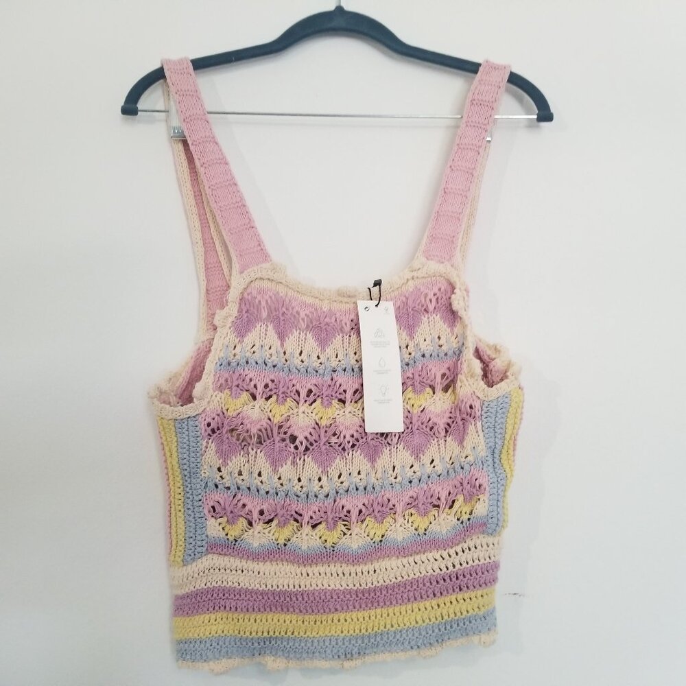 Zara Crochet Tricot Crop Top L NWT